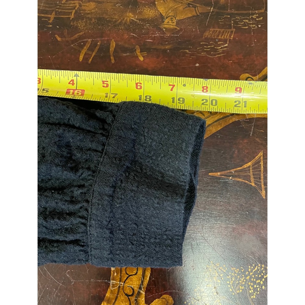 Free People Hidden Valley Button Down Black Shirt Textured Oversized Lounge S - Picture 9 of 13